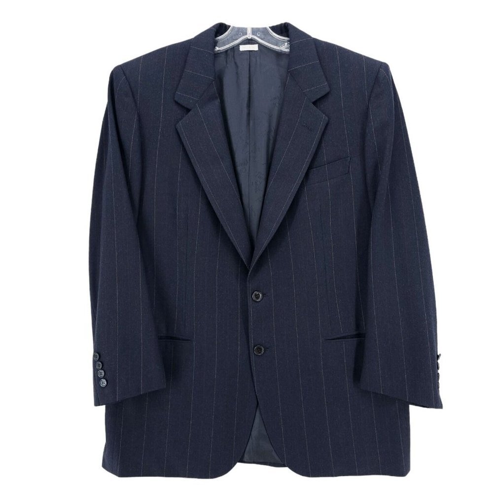 BRIONI 100% Wool Navy Blue Stripe Sport Coat Jacket Made In Italy Size US 42
